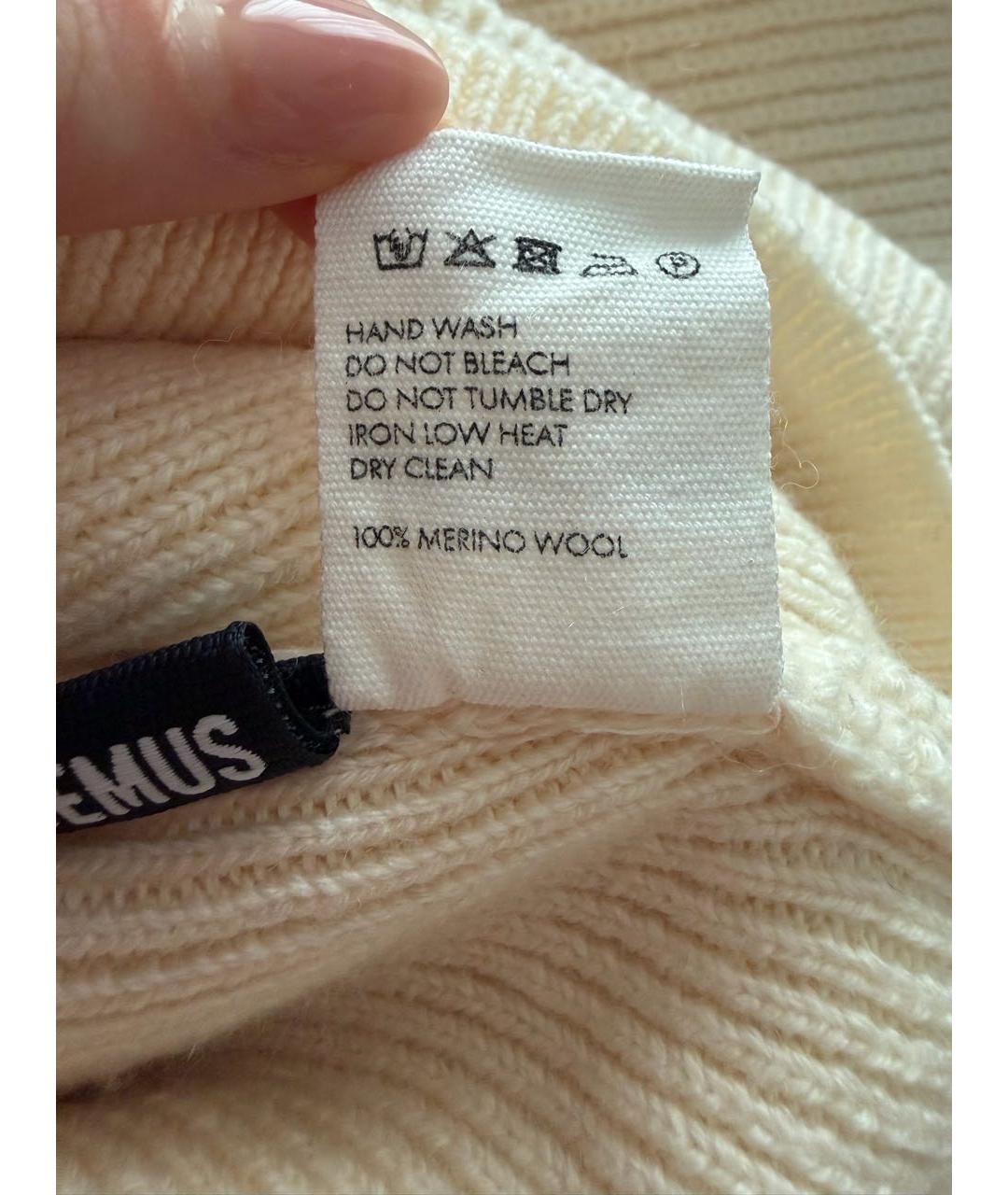 JACQUEMUS Бежевый шерстяной джемпер / свитер, фото 5