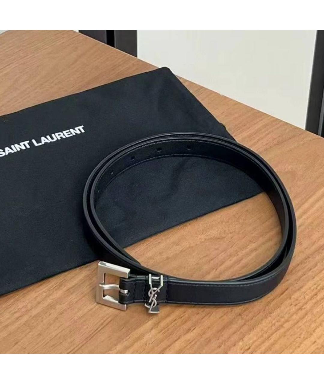 SAINT LAURENT Черный ремень, фото 2