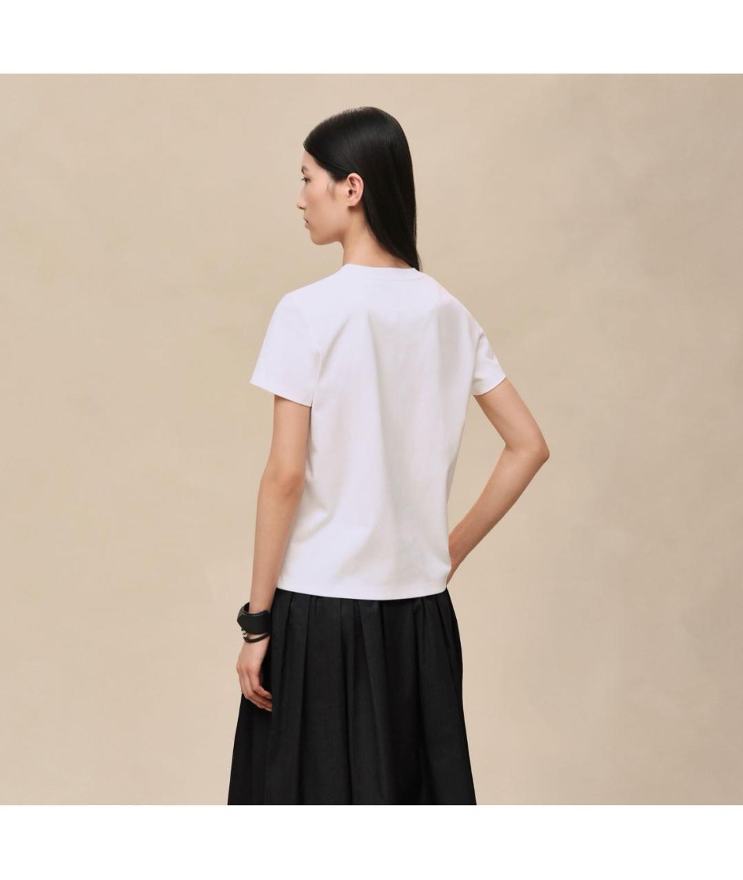 HERMES Белая хлопковая футболка, фото 3