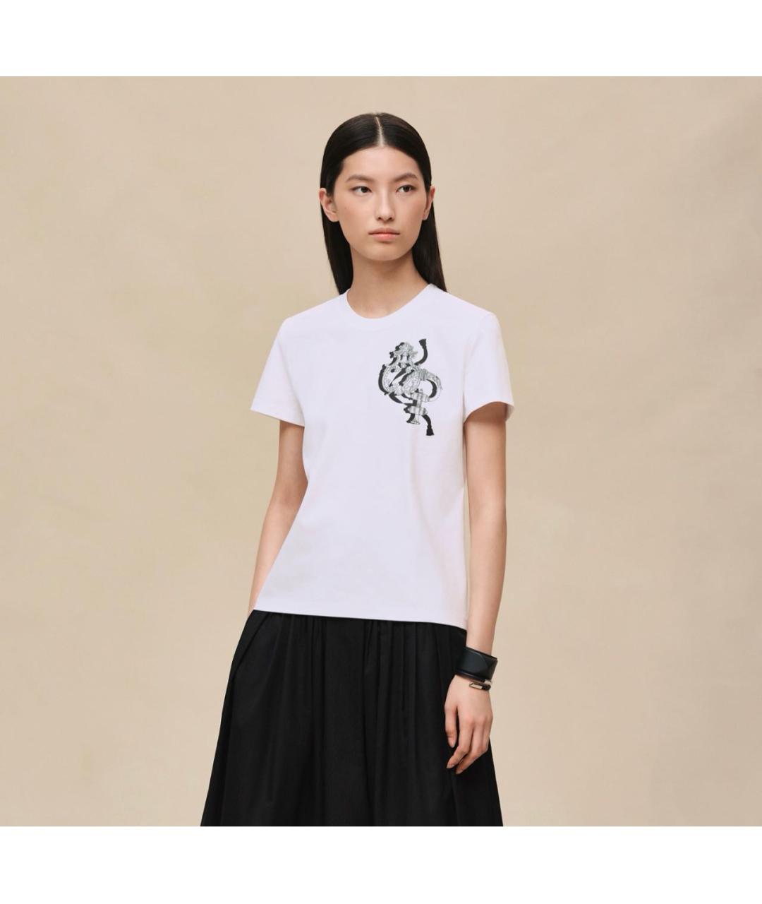 HERMES Белая хлопковая футболка, фото 6