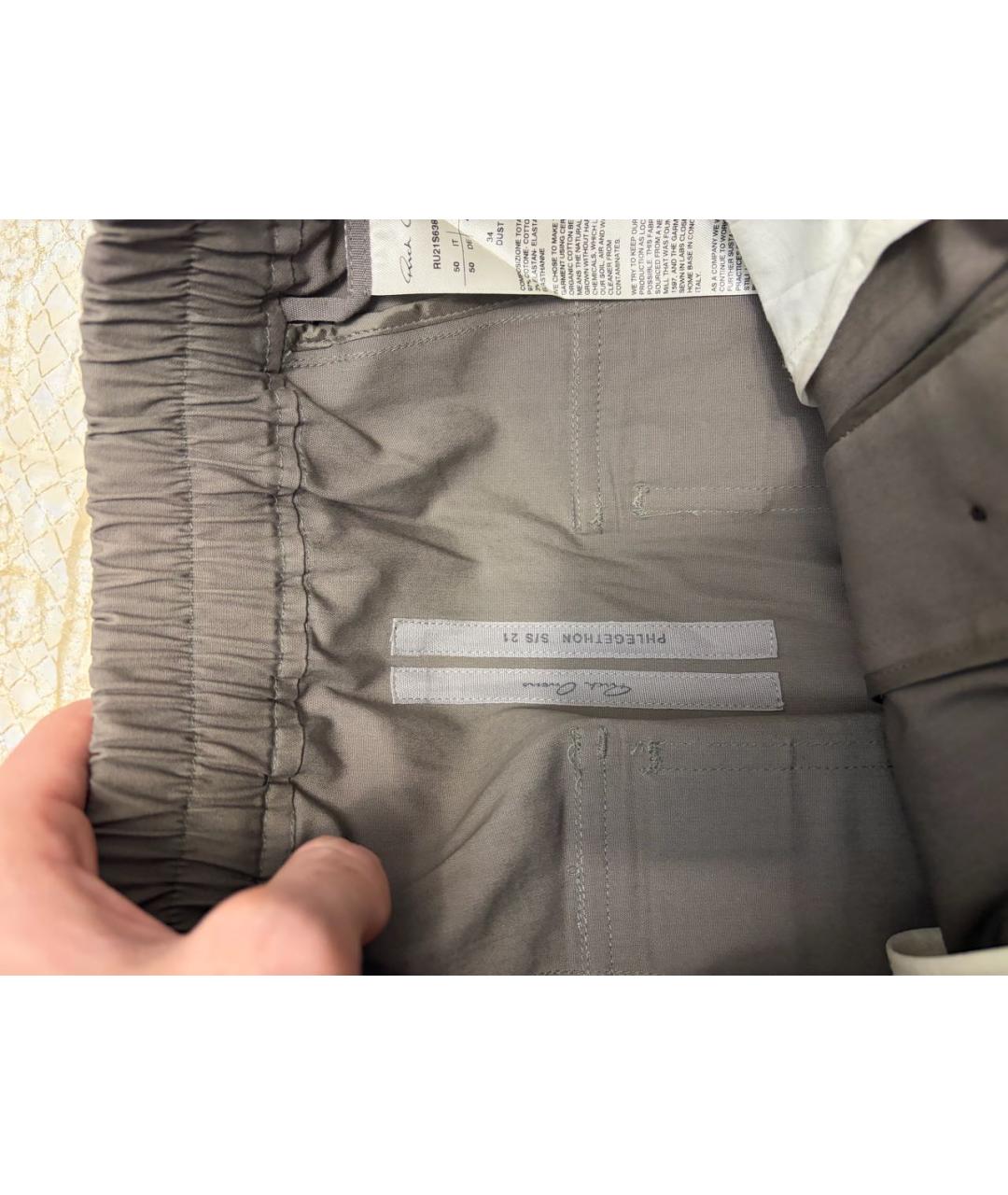 RICK OWENS Хлопковые повседневные брюки, фото 3