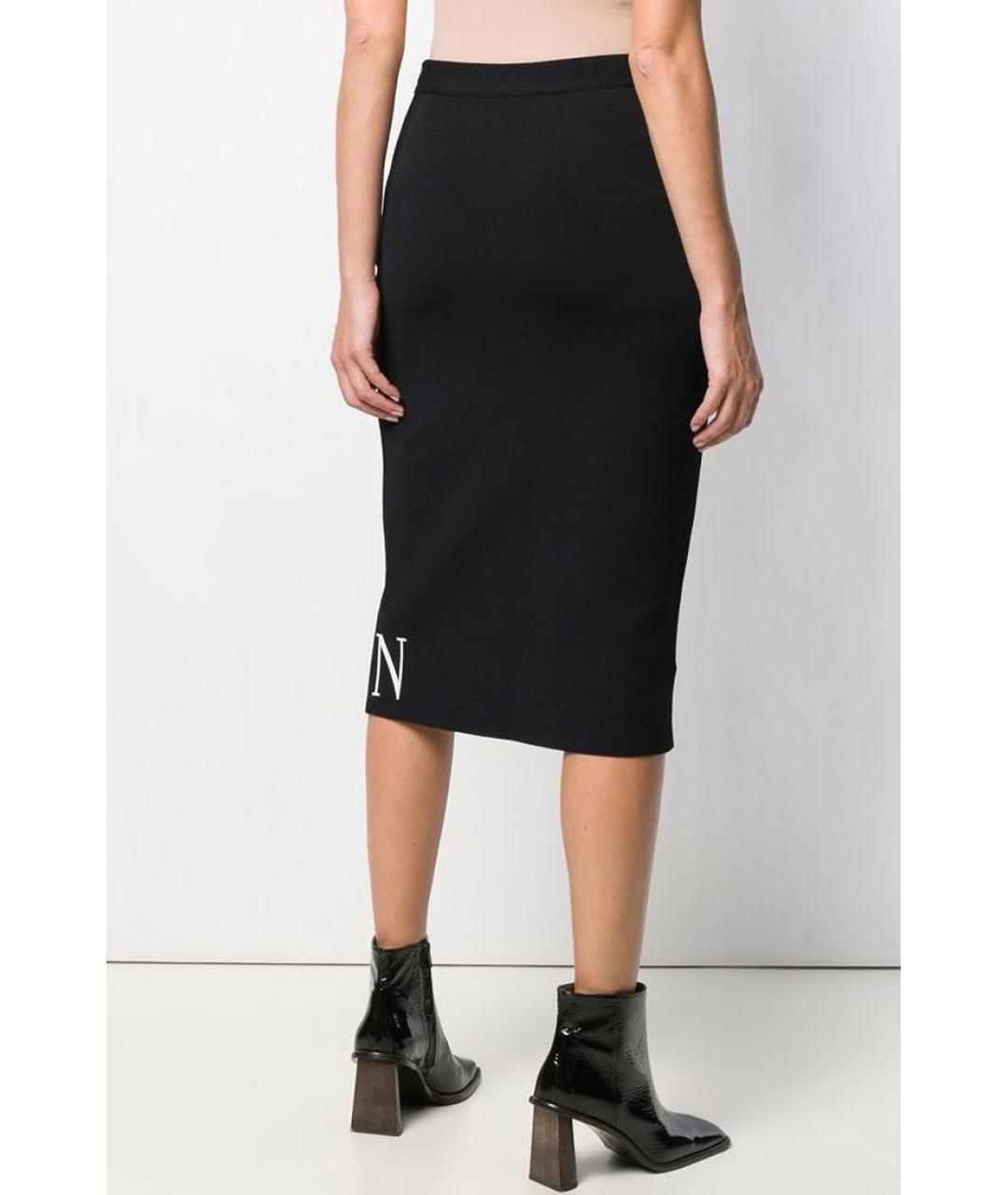 VALENTINO Черная вискозная юбка миди, фото 2