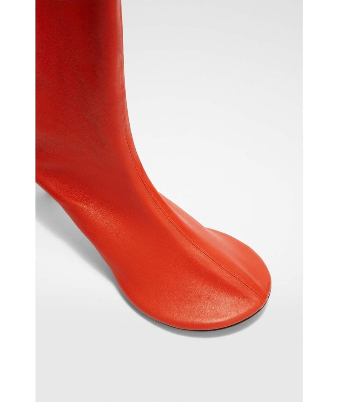 JIL SANDER Красные кожаные сапоги, фото 5