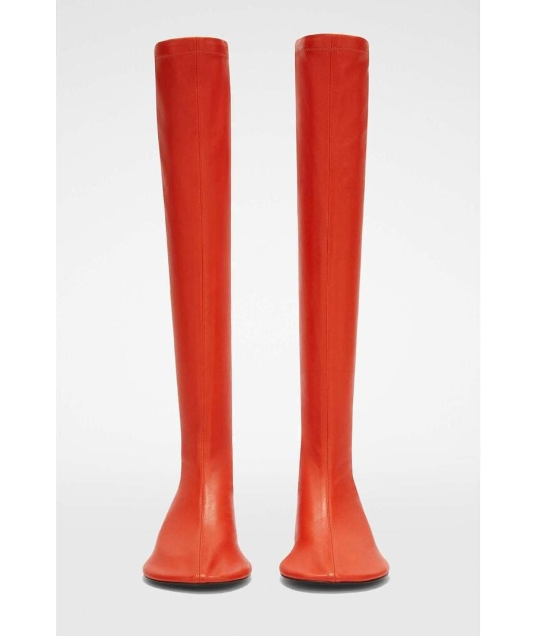 JIL SANDER Красные кожаные сапоги, фото 3