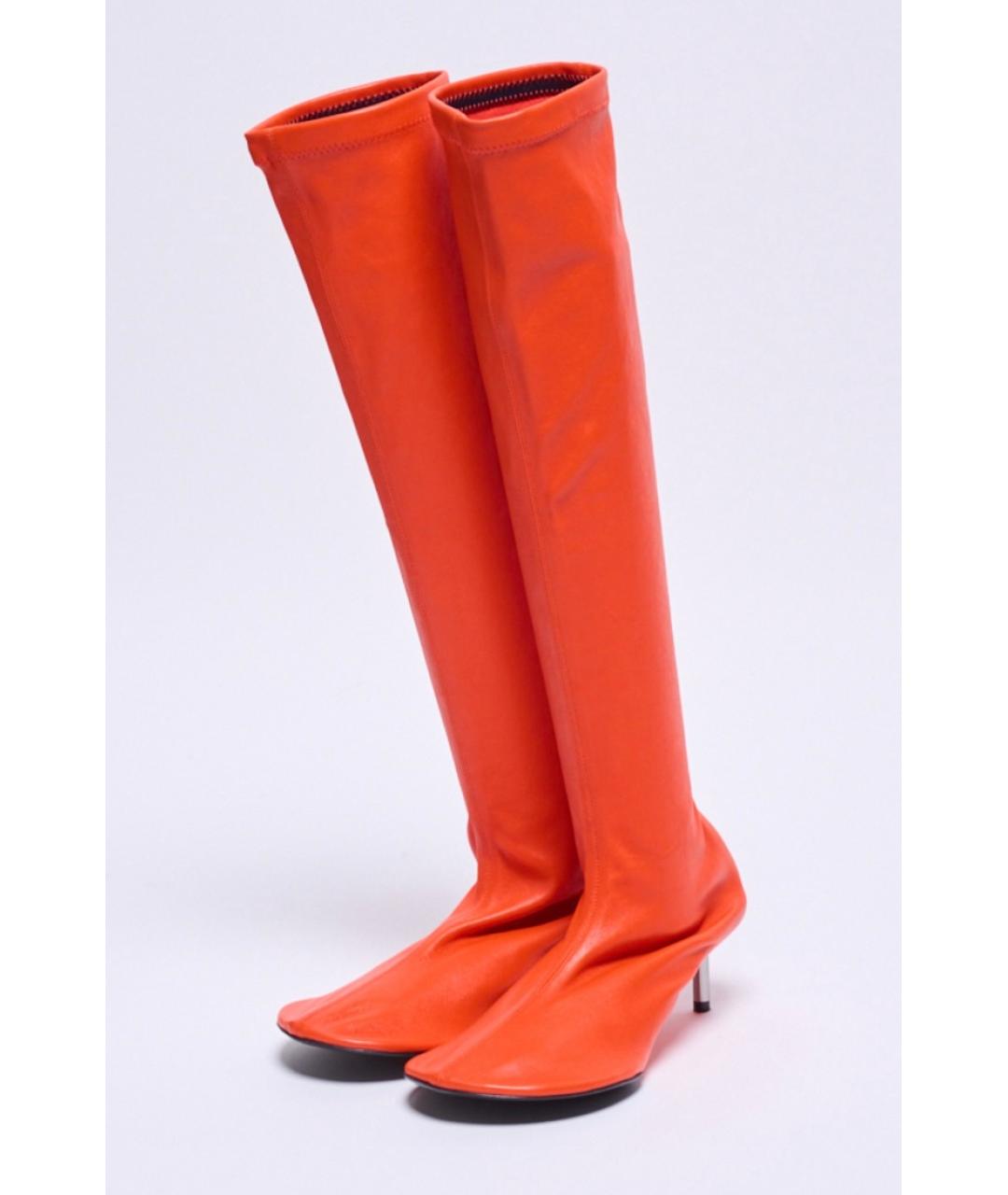 JIL SANDER Красные кожаные сапоги, фото 7