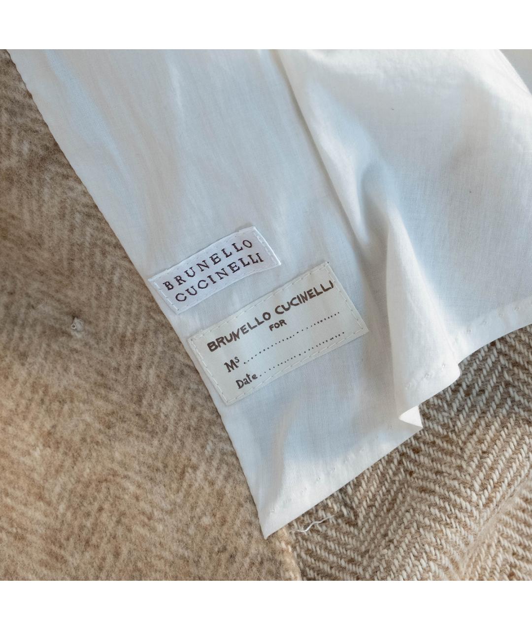 BRUNELLO CUCINELLI Бежевое шерстяное пальто, фото 6