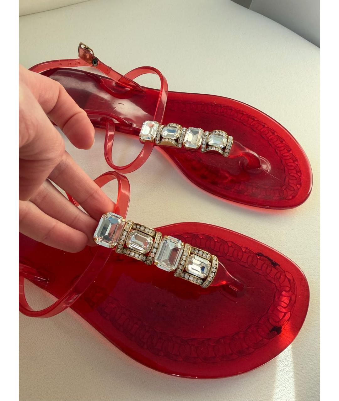 GIUSEPPE ZANOTTI DESIGN Красные резиновые босоножки, фото 4