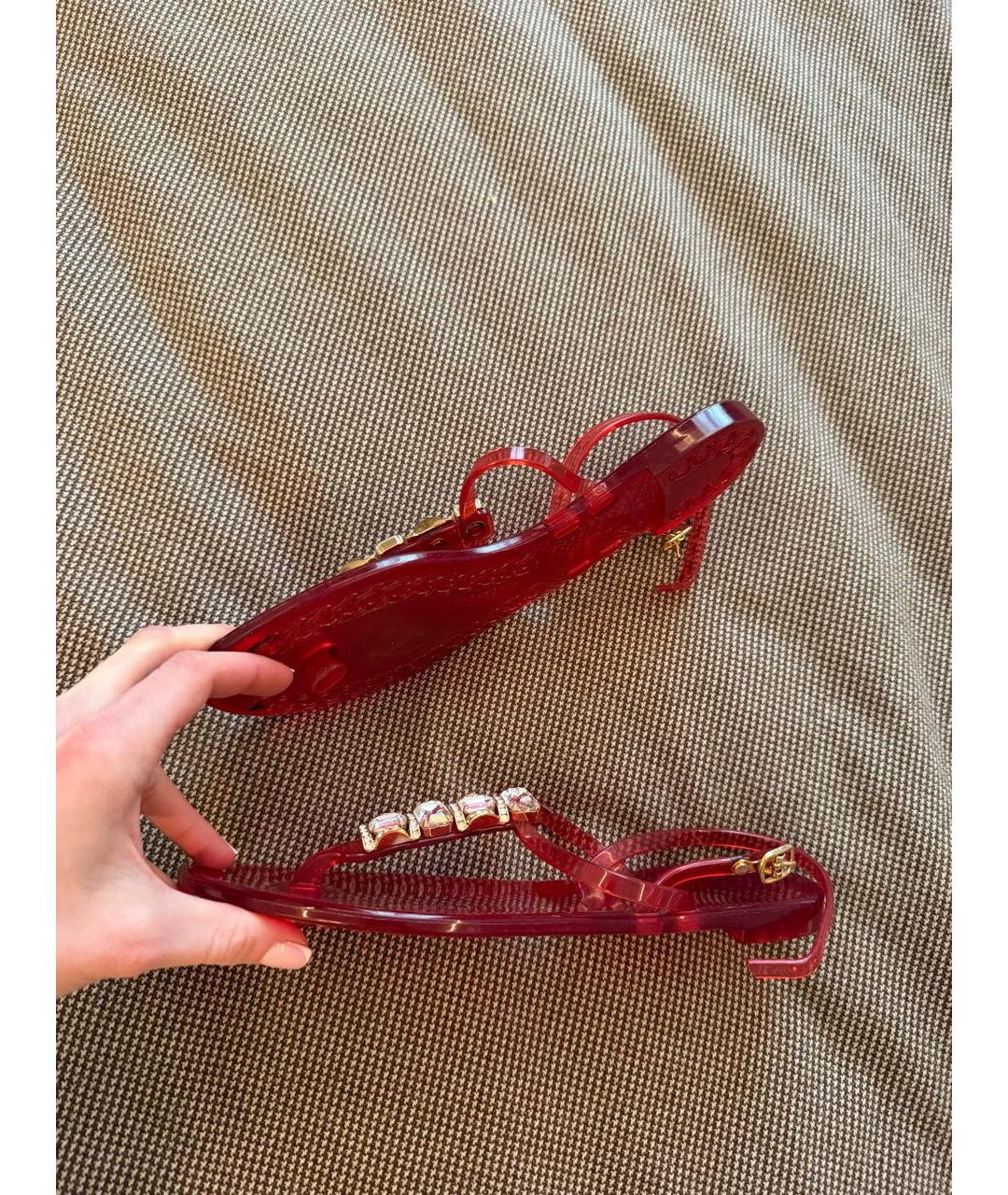 GIUSEPPE ZANOTTI DESIGN Красные резиновые босоножки, фото 5