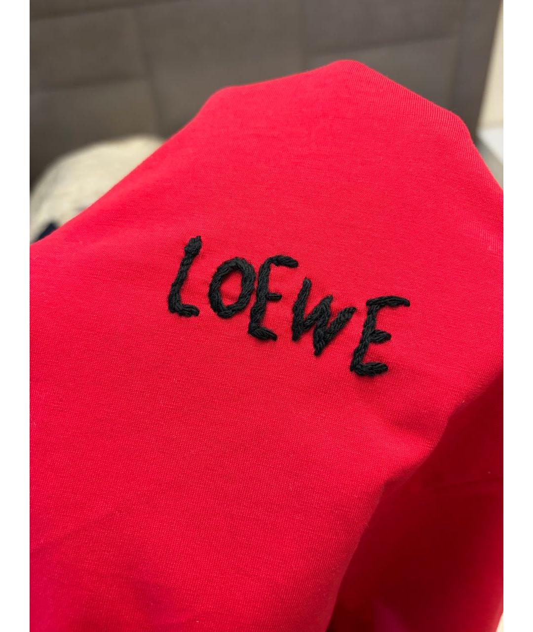 LOEWE Красная хлопковая футболка, фото 2