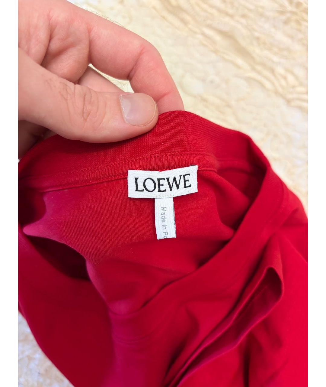 LOEWE Красная хлопковая футболка, фото 6