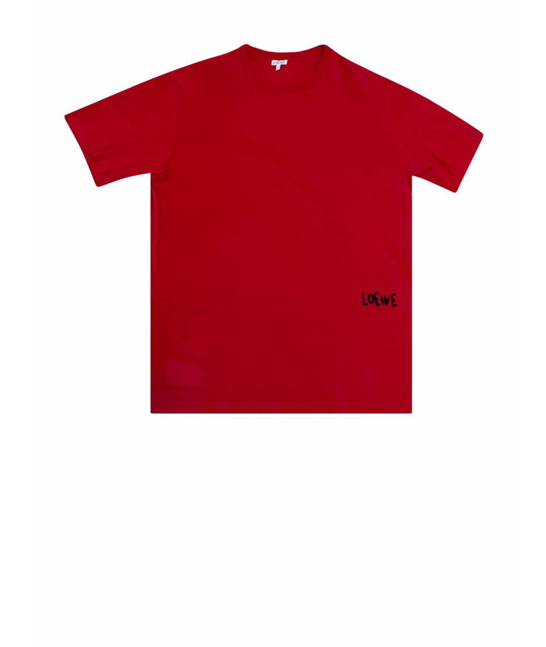LOEWE Красная хлопковая футболка, фото 1