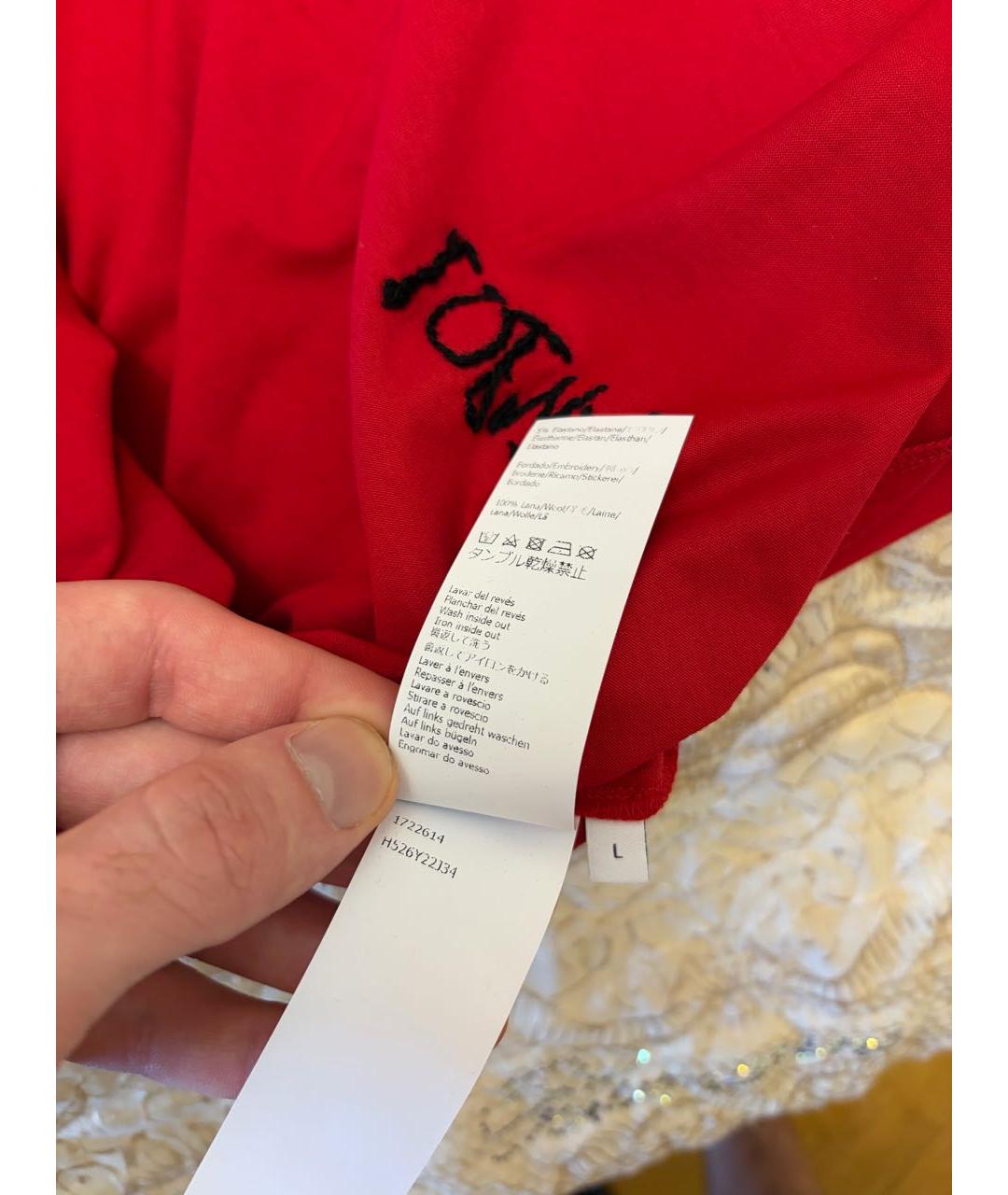 LOEWE Красная хлопковая футболка, фото 5