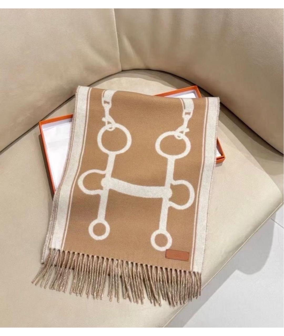 HERMES Мульти кашемировый шарф, фото 6