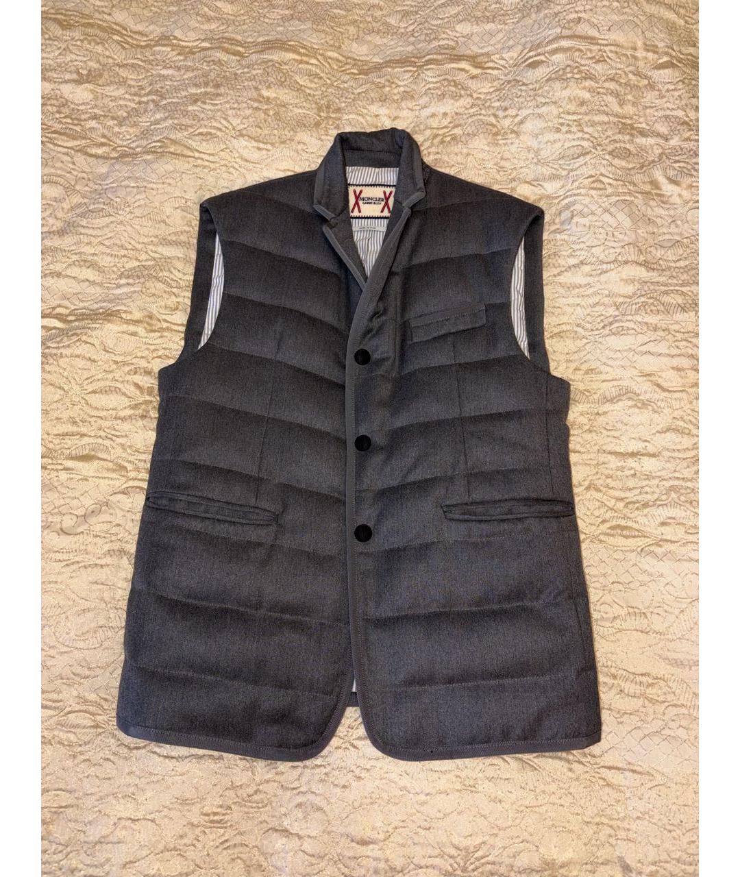 MONCLER Серый шерстяной жилет, фото 9