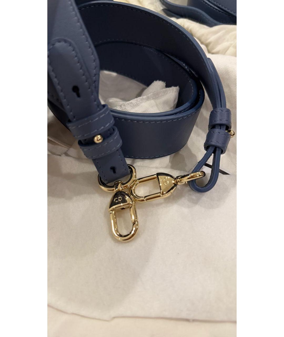 CHRISTIAN DIOR Темно-синяя кожаная сумка с короткими ручками, фото 5