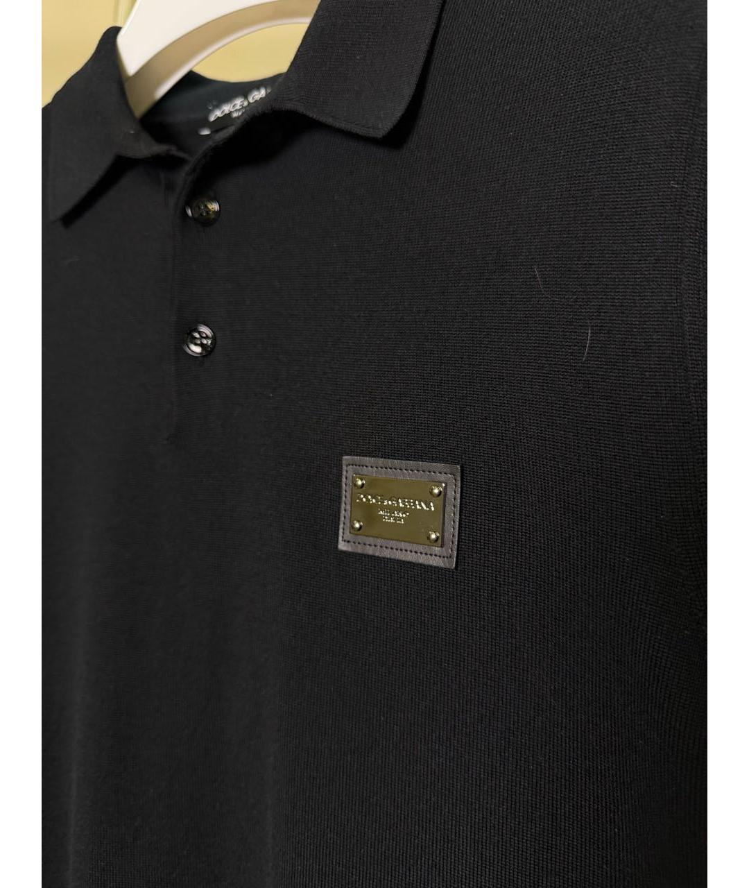 DOLCE&GABBANA Темно-синее поло с коротким рукавом, фото 4