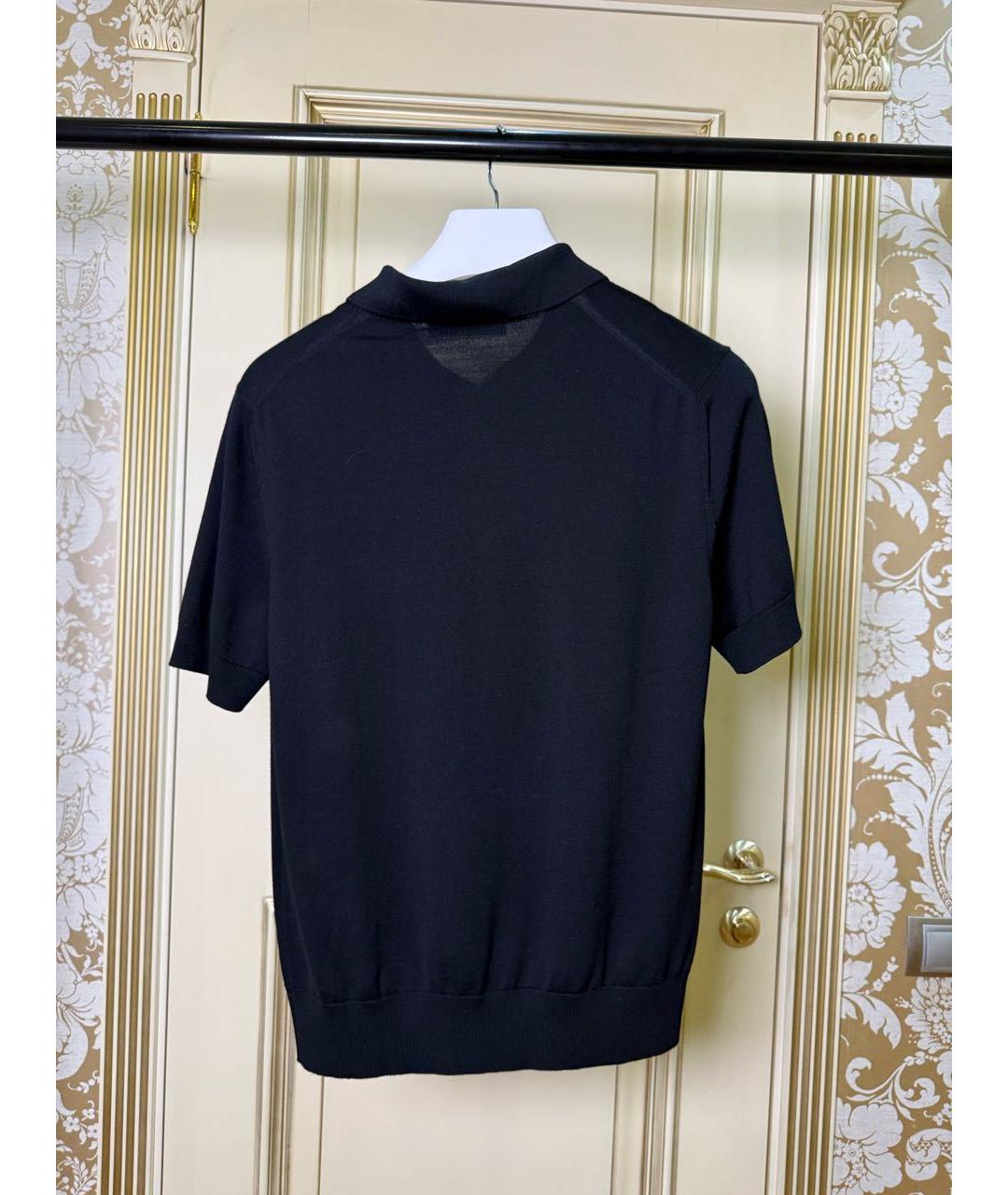 DOLCE&GABBANA Темно-синее поло с коротким рукавом, фото 2