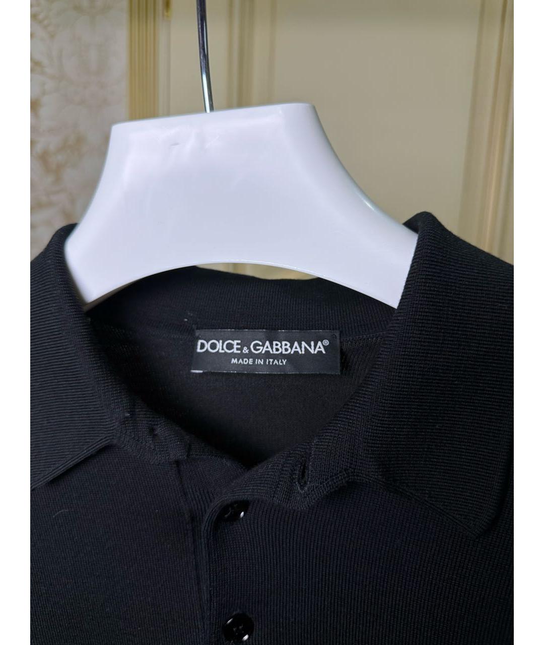 DOLCE&GABBANA Темно-синее поло с коротким рукавом, фото 3