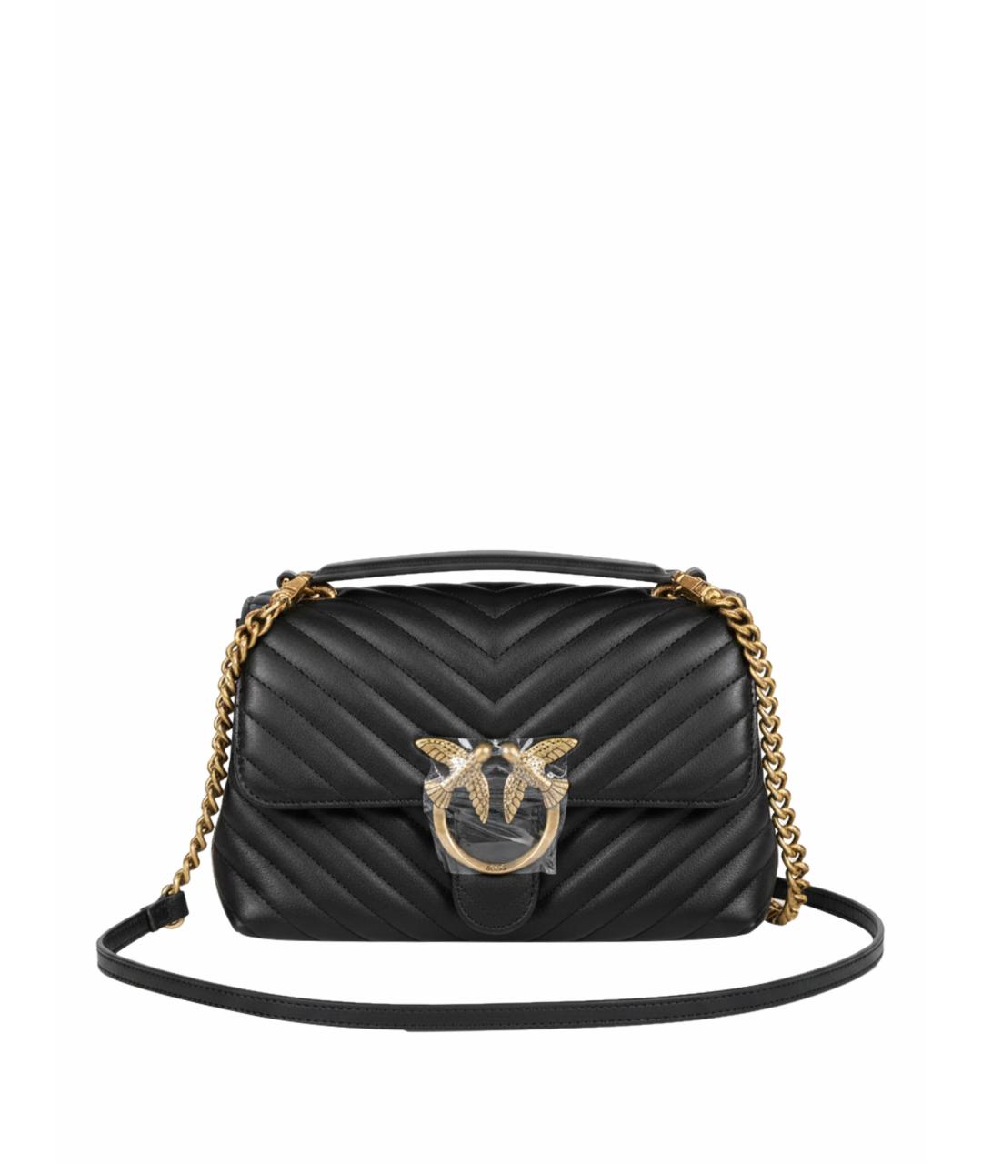 PINKO Черная кожаная сумка через плечо, фото 1