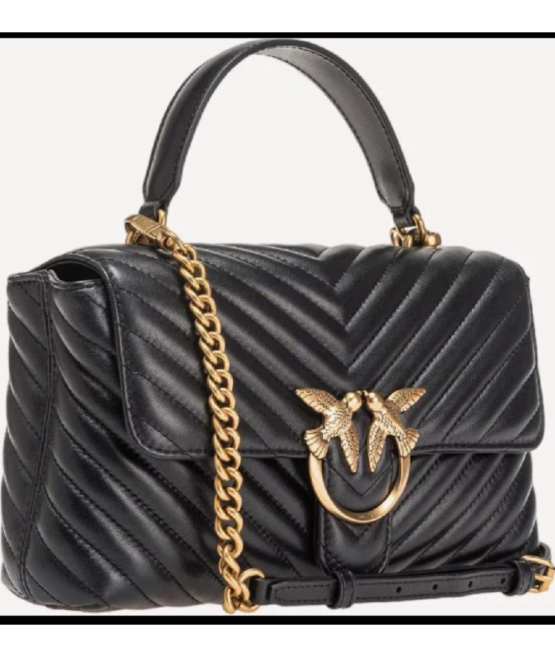 PINKO Черная кожаная сумка через плечо, фото 2