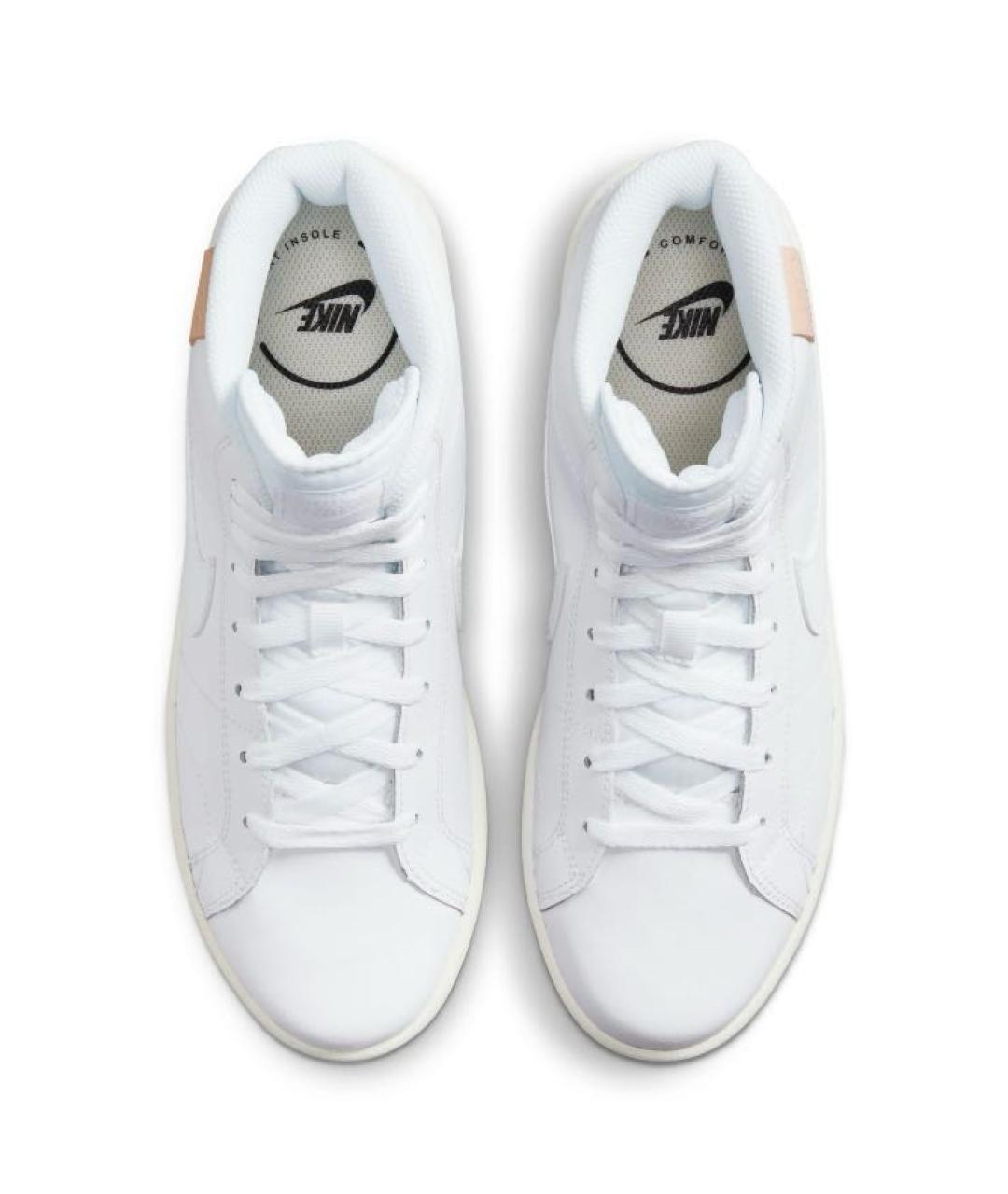 NIKE Белые кожаные высокие кроссовки / кеды, фото 3