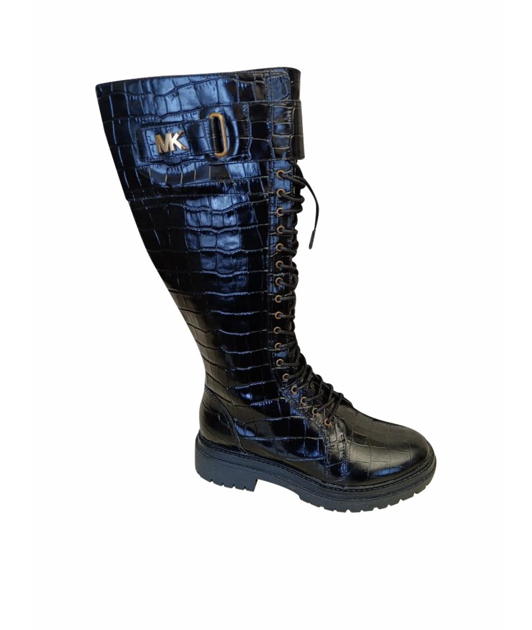 MICHAEL KORS Черные кожаные сапоги, фото 1