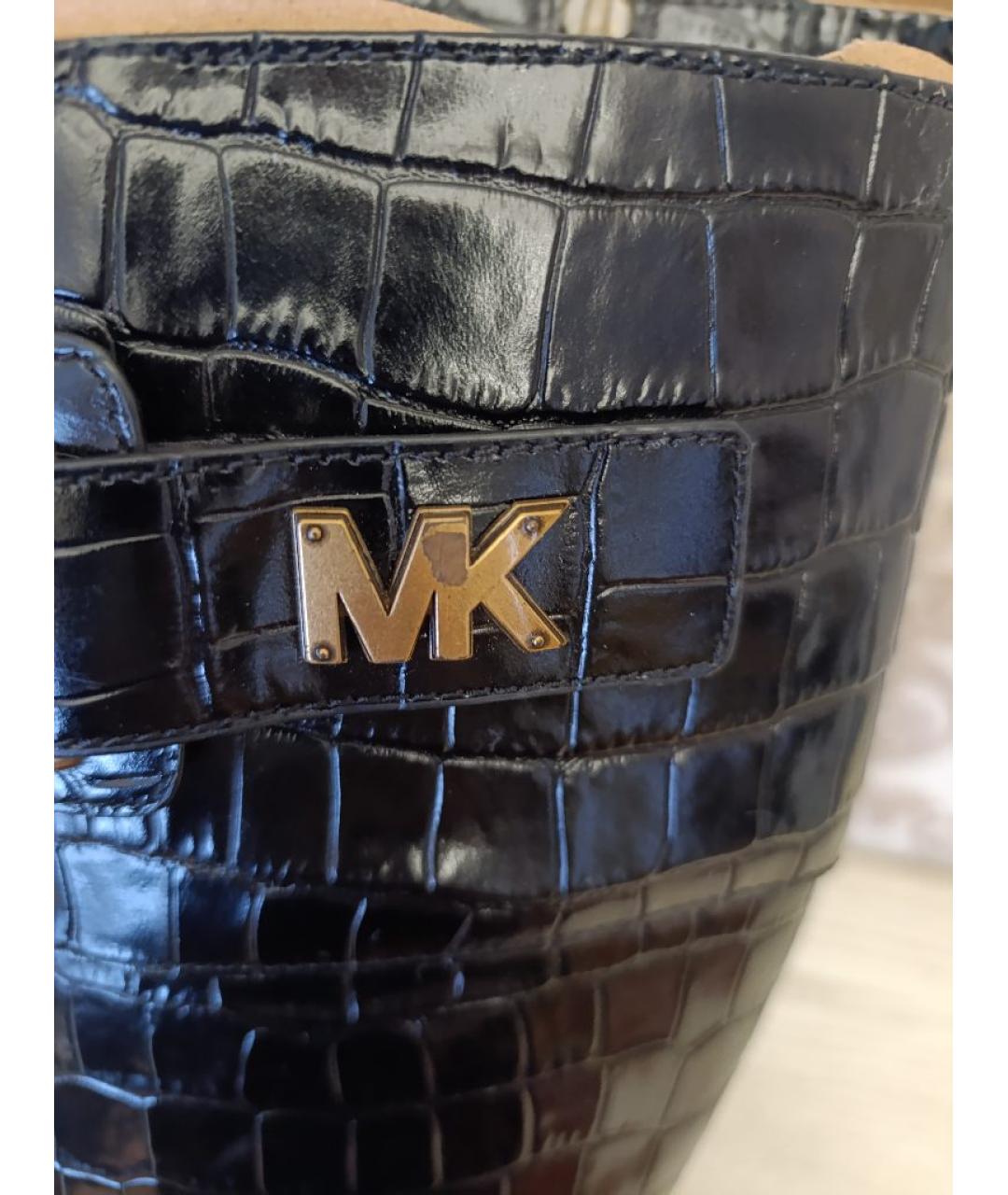 MICHAEL KORS Черные кожаные сапоги, фото 5