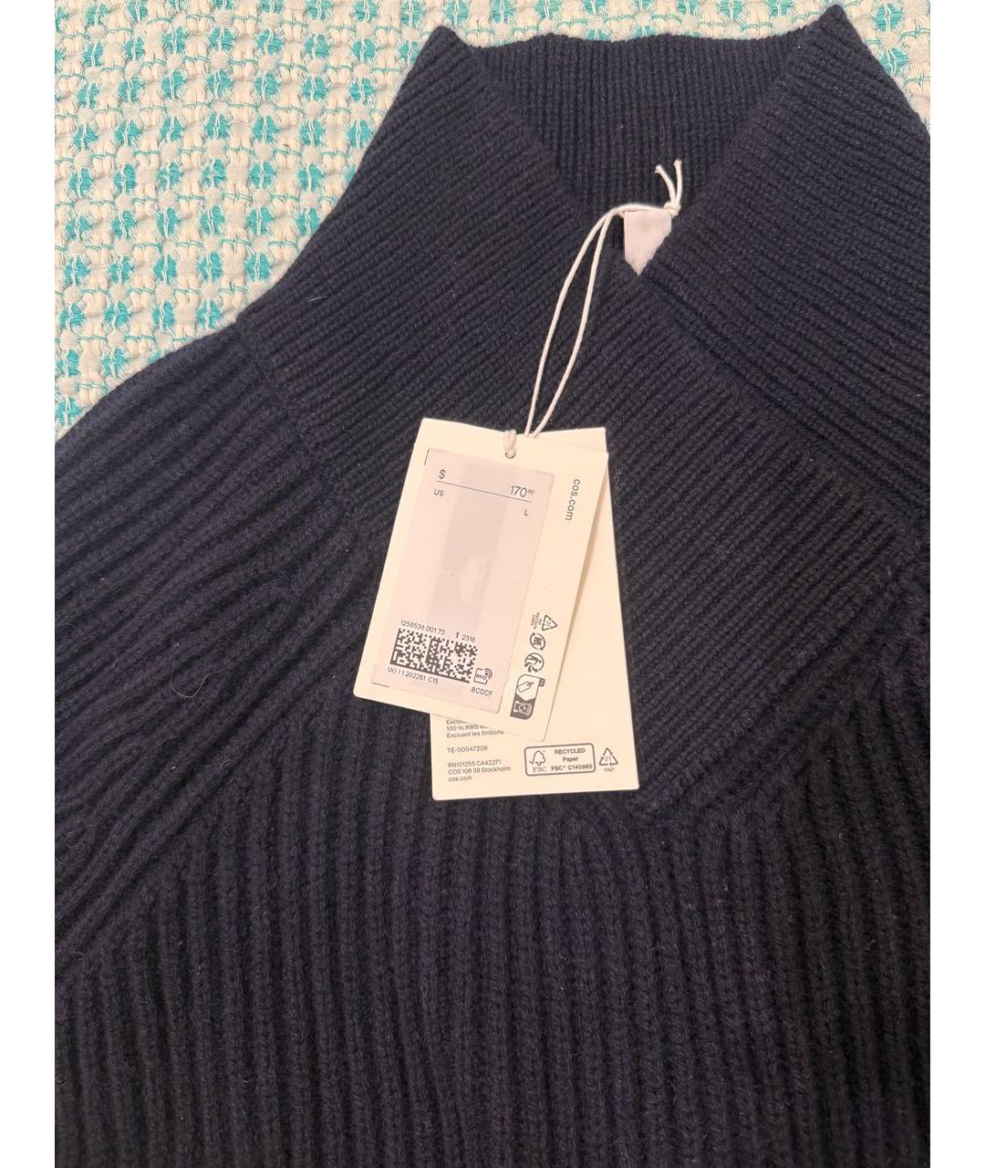 COS Темно-синий шерстяной джемпер / свитер, фото 3