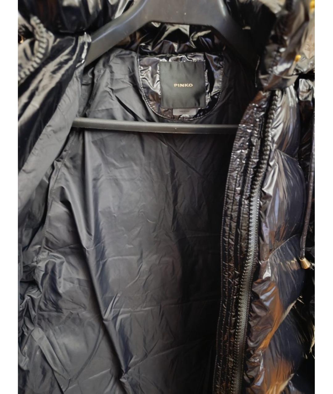 PINKO Черный полиэстеровый пуховик, фото 3