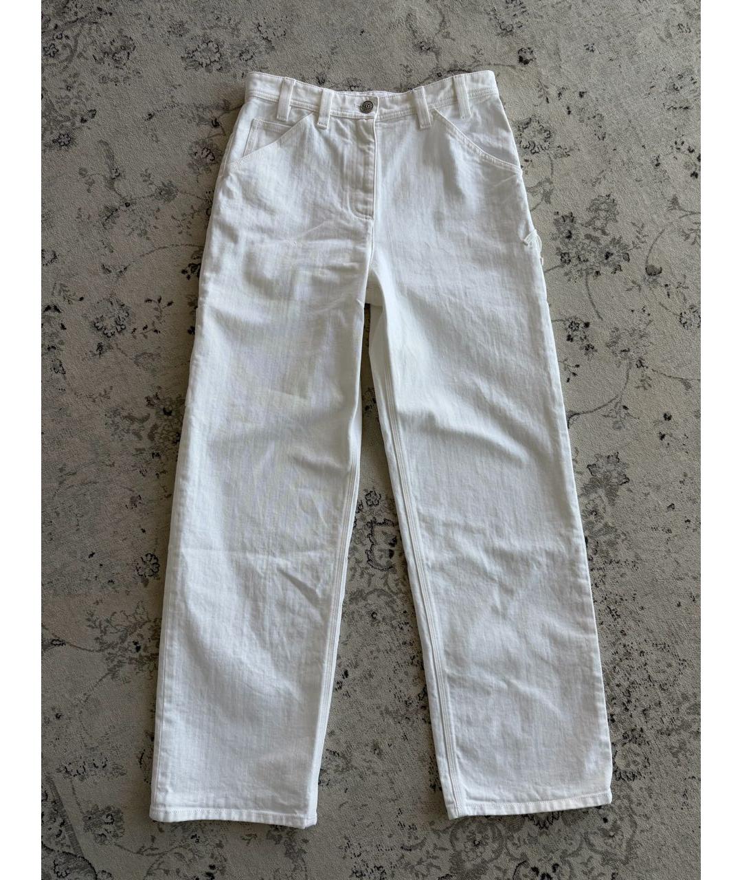 CHANEL Белые хлопковые прямые джинсы, фото 7