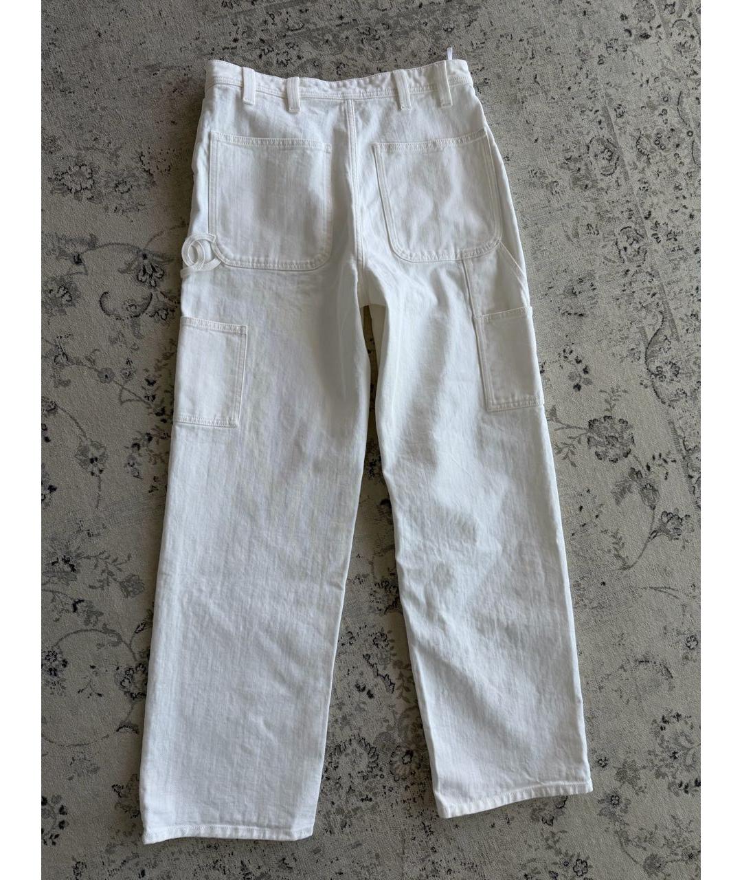 CHANEL Белые хлопковые прямые джинсы, фото 5