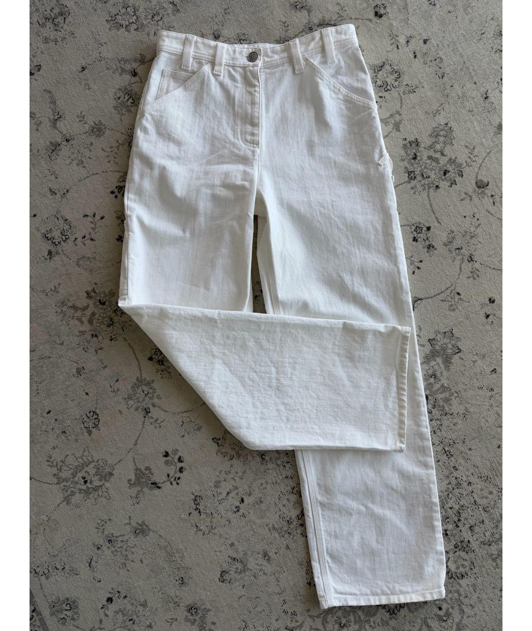 CHANEL Белые хлопковые прямые джинсы, фото 2