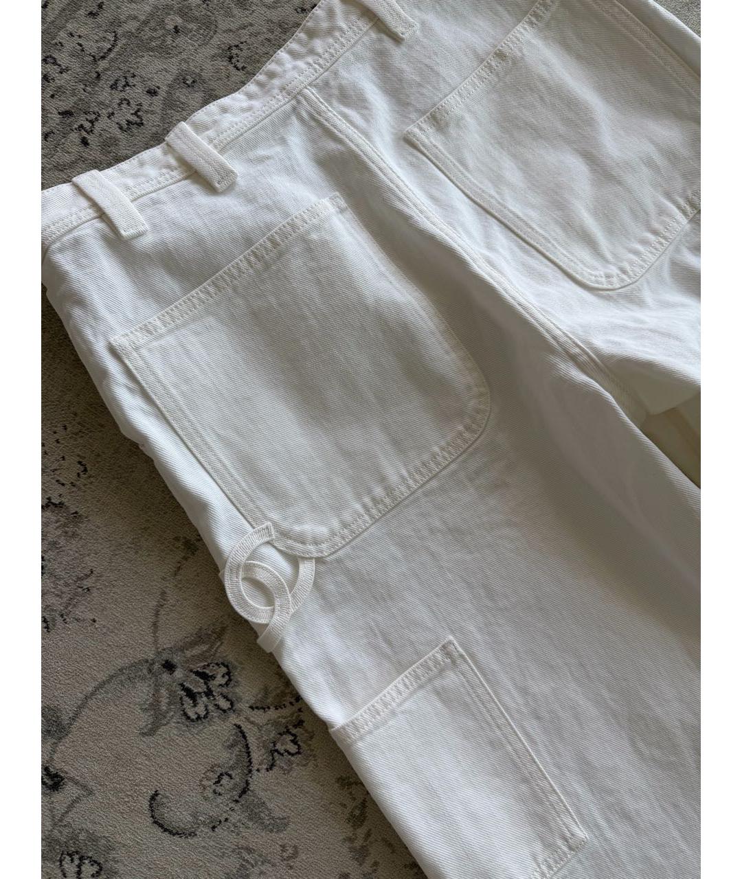 CHANEL Белые хлопковые прямые джинсы, фото 6