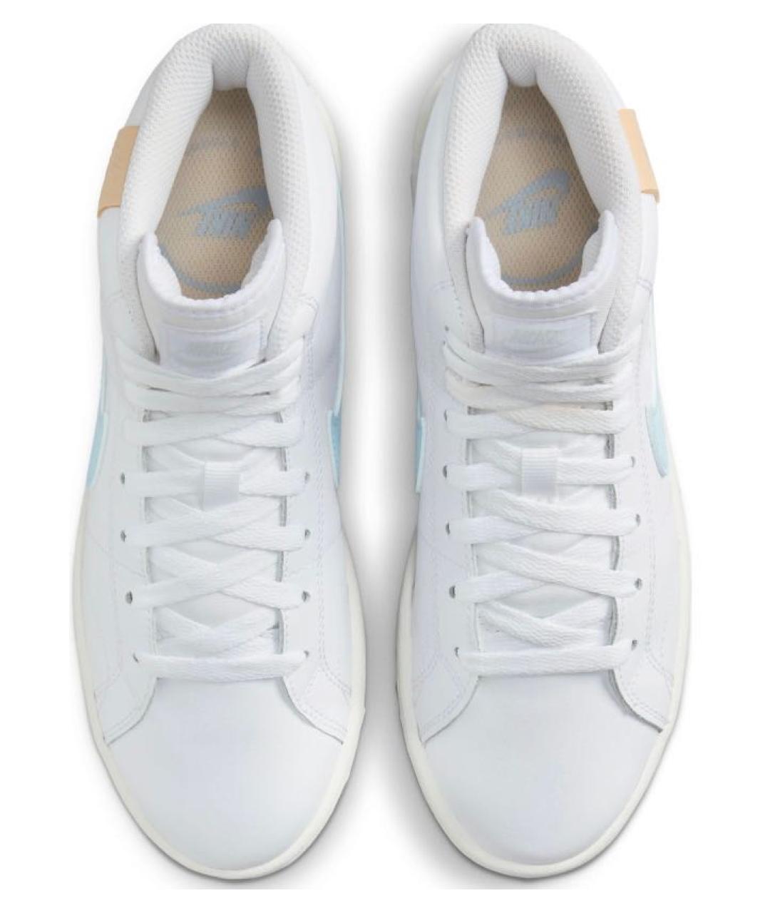 NIKE Белые кожаные высокие кроссовки / кеды, фото 4