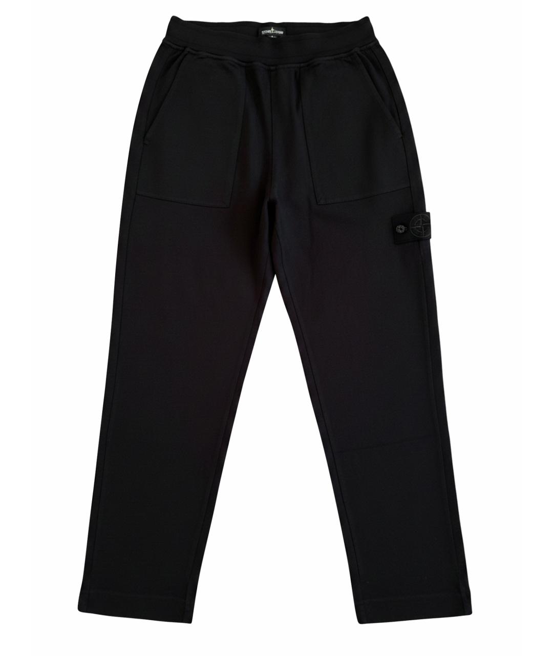 STONE ISLAND Черные хлопковые повседневные брюки, фото 1