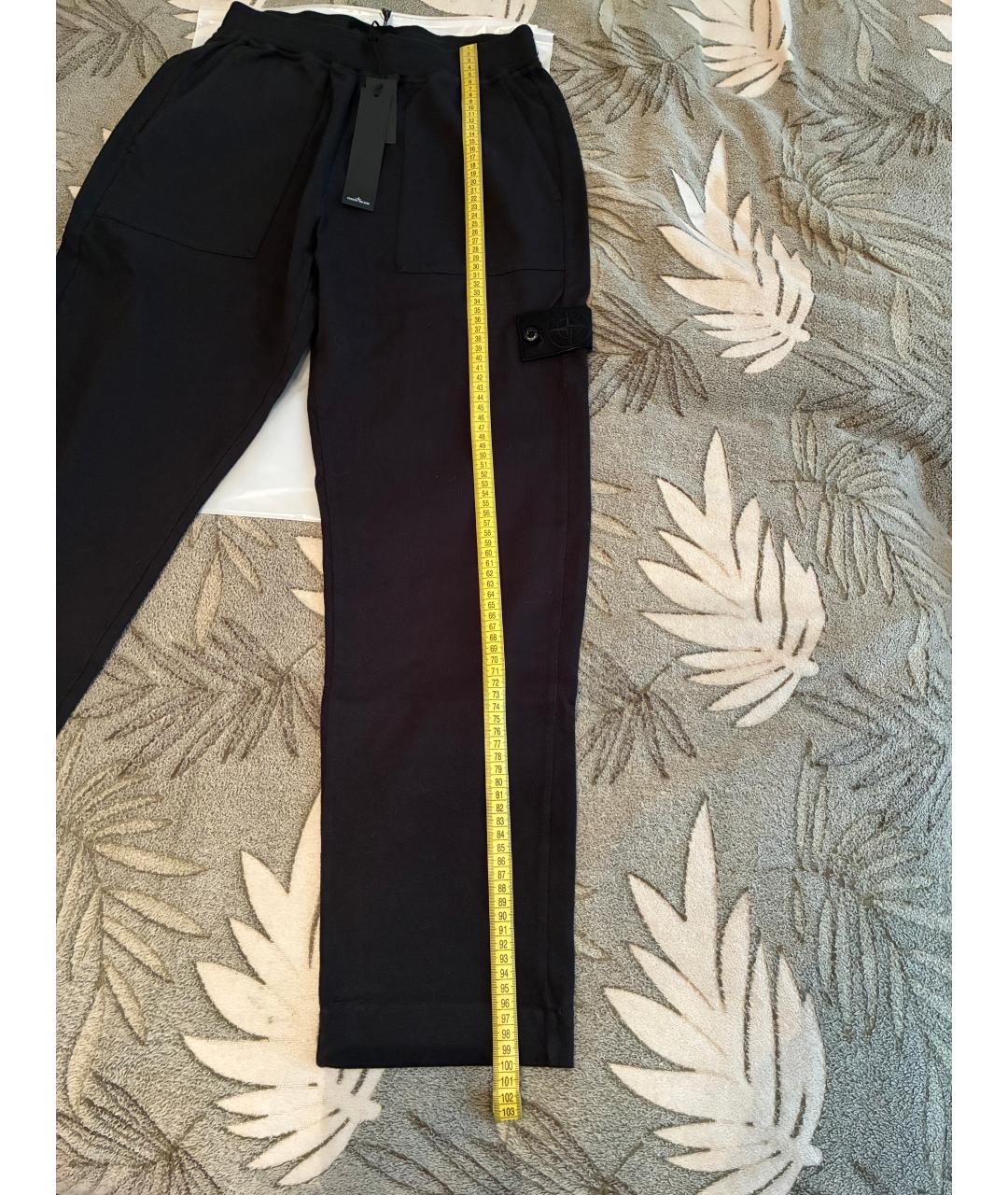 STONE ISLAND Черные хлопковые повседневные брюки, фото 2