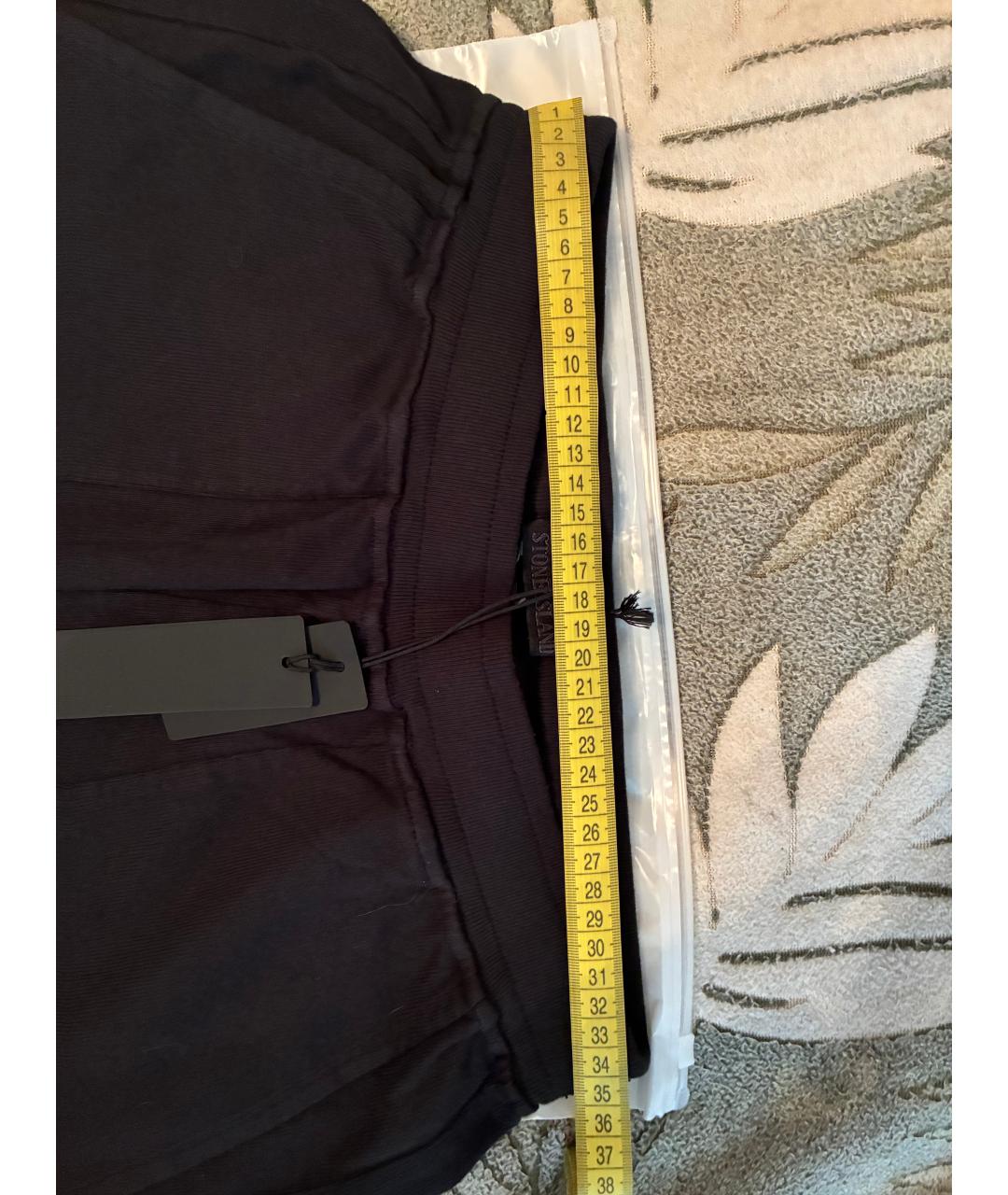 STONE ISLAND Черные хлопковые повседневные брюки, фото 3