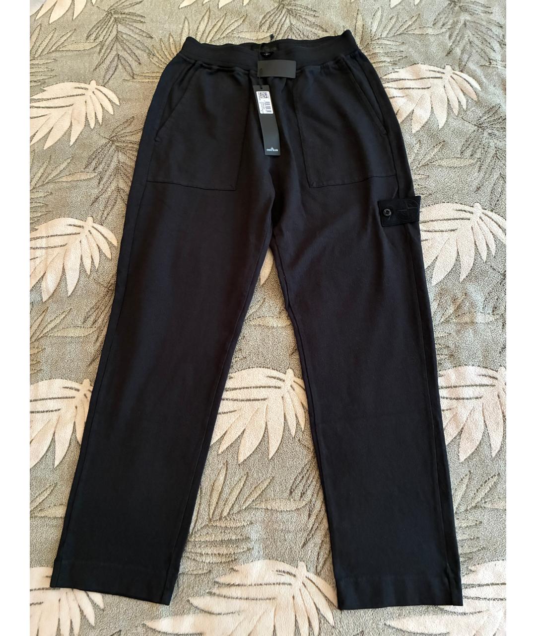 STONE ISLAND Черные хлопковые повседневные брюки, фото 6