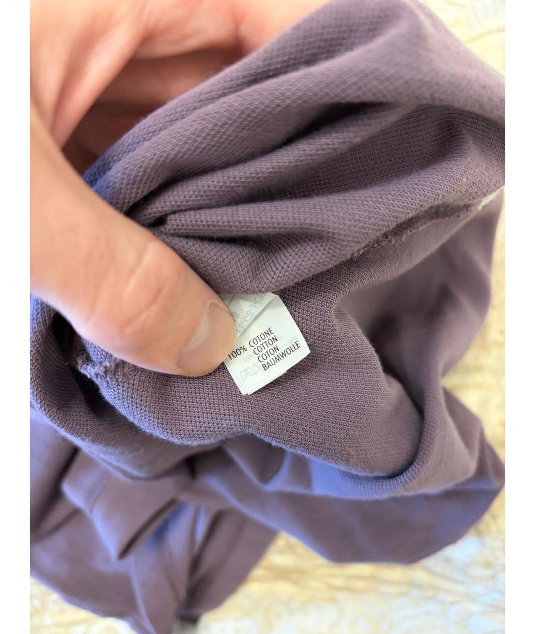 BRUNELLO CUCINELLI Фиолетовое хлопковое поло с коротким рукавом, фото 5