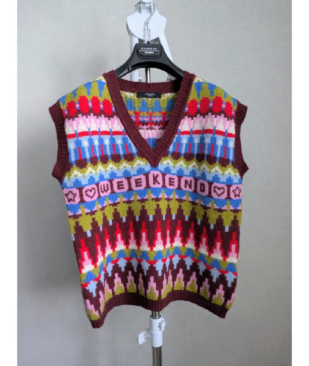 WEEKEND MAX MARA Мульти шерстяная жилетка, фото 10