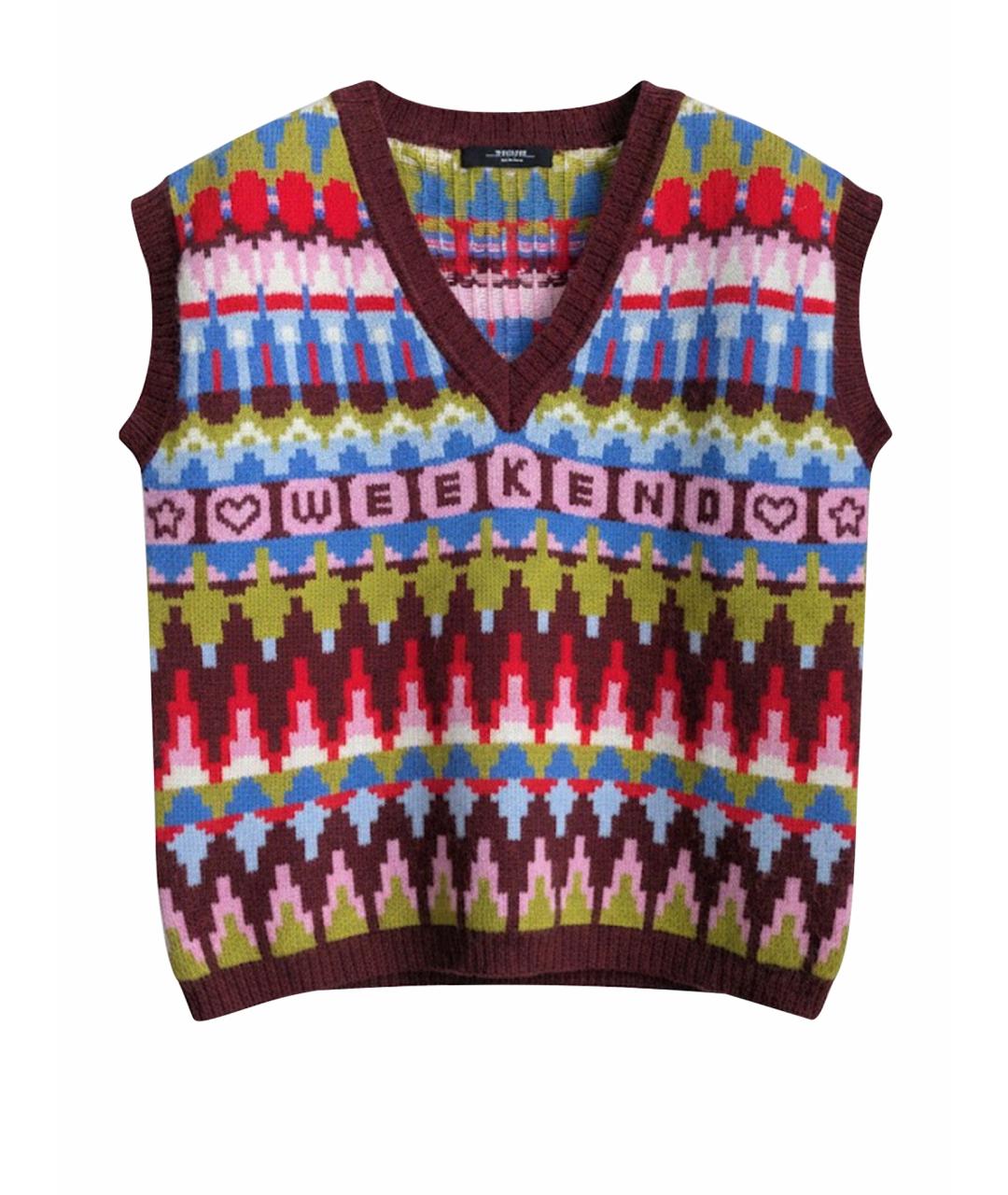 WEEKEND MAX MARA Мульти шерстяная жилетка, фото 1