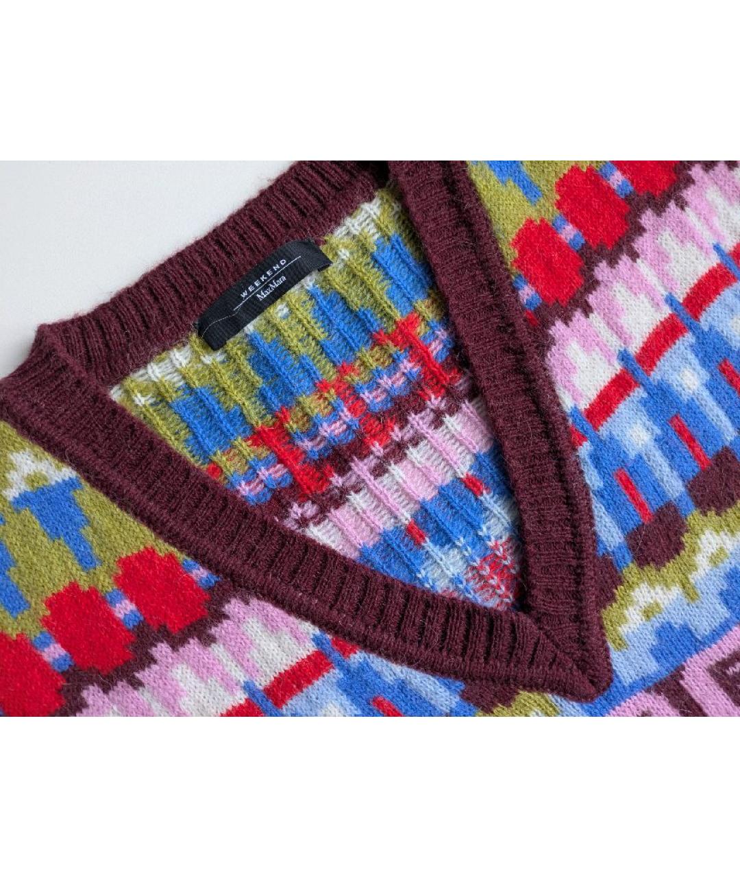 WEEKEND MAX MARA Мульти шерстяная жилетка, фото 3