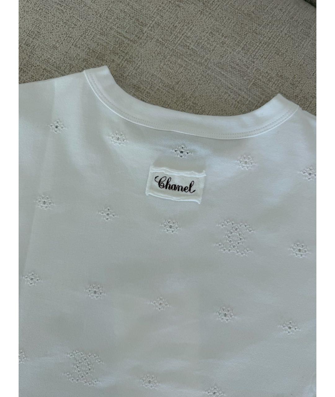 CHANEL Белая хлопковая футболка, фото 4