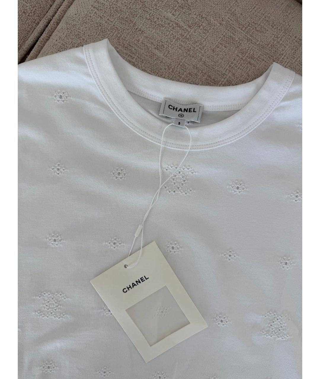 CHANEL Белая хлопковая футболка, фото 2