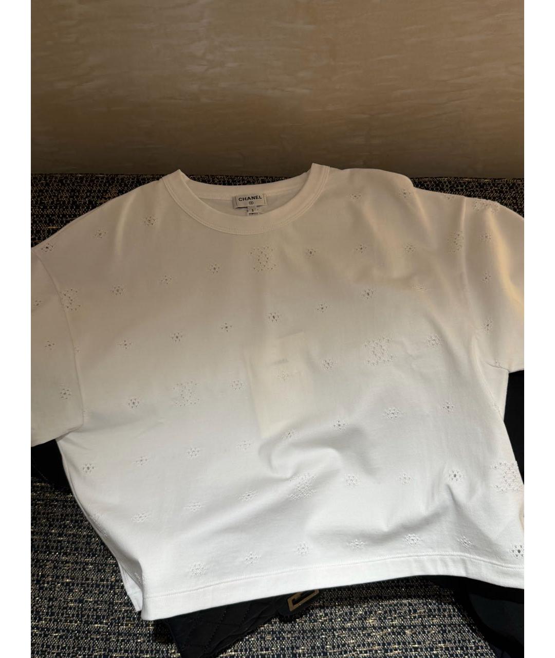 CHANEL Белая хлопковая футболка, фото 5
