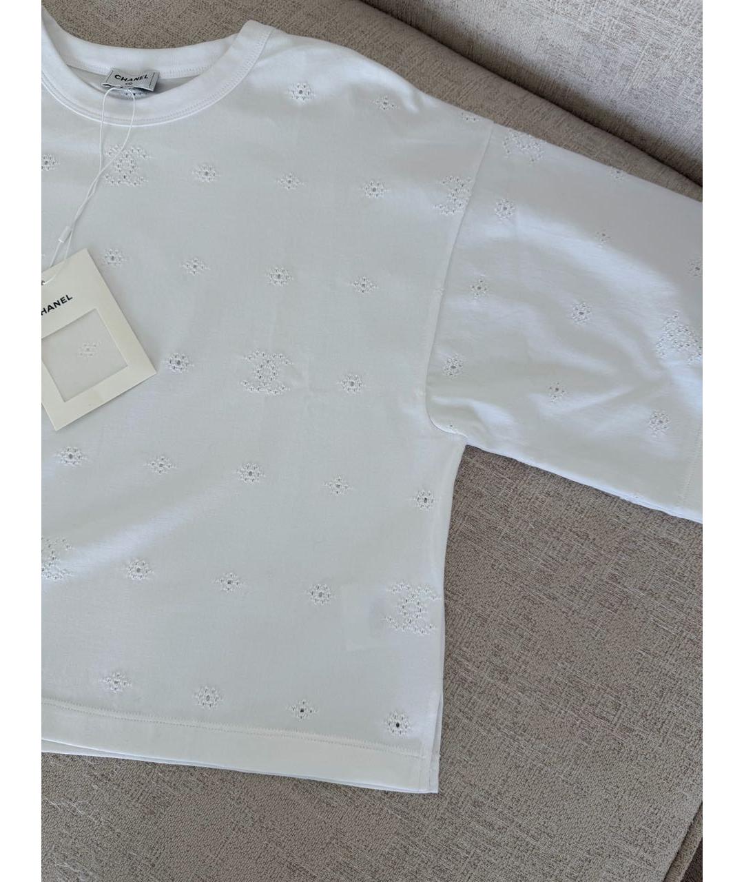 CHANEL Белая хлопковая футболка, фото 3
