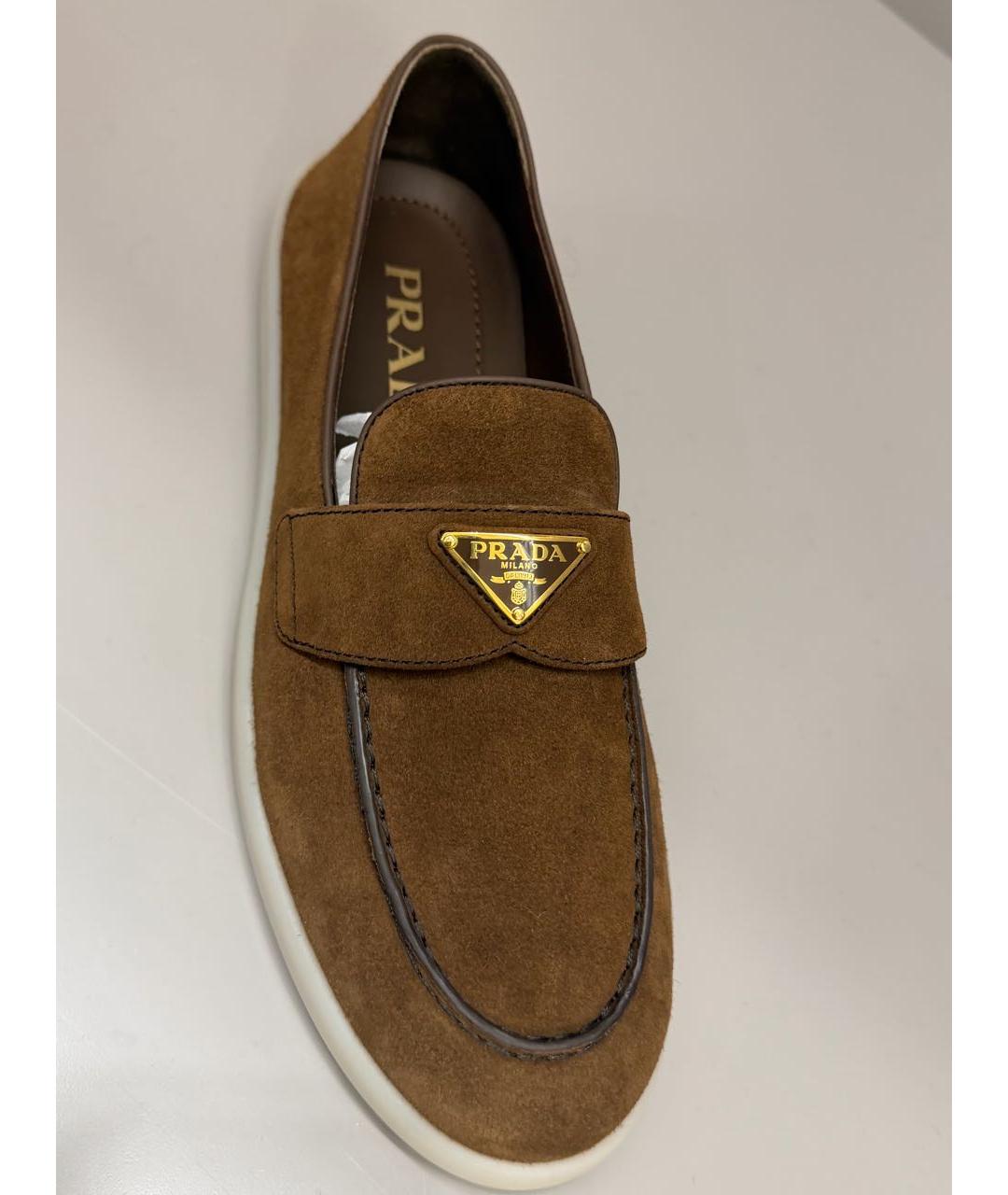 PRADA Коричневые замшевые лоферы, фото 3