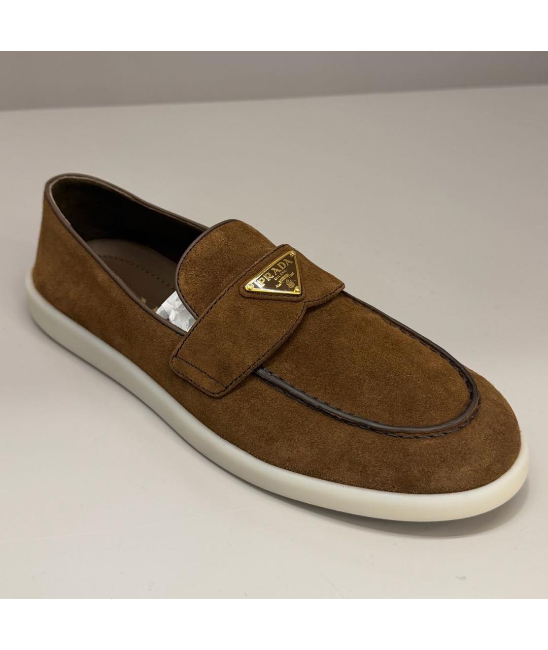 PRADA Коричневые замшевые лоферы, фото 2