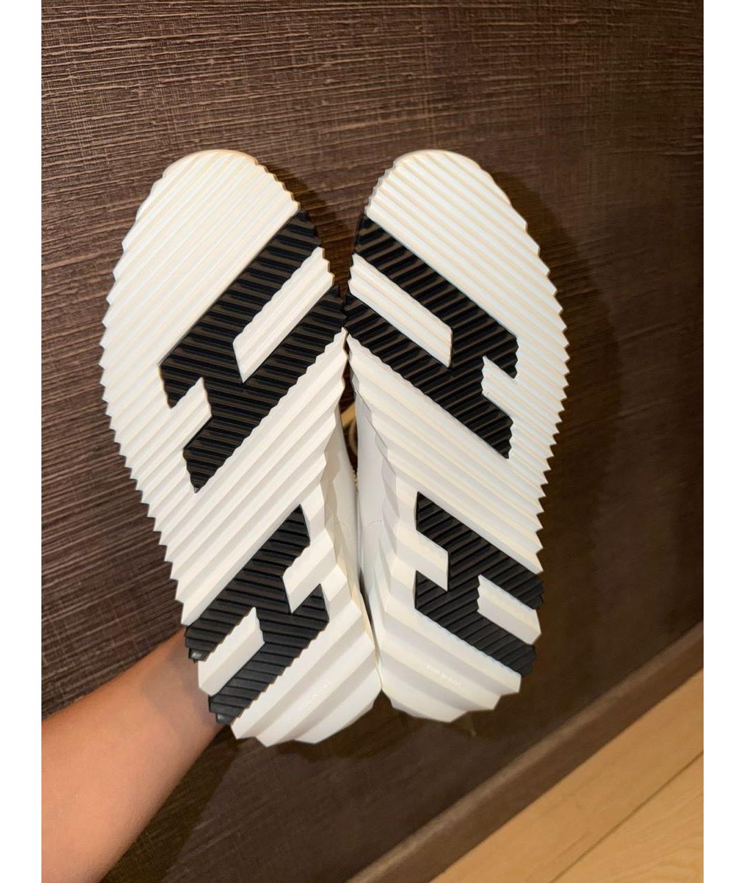 HERMES Белые кожаные кеды, фото 3