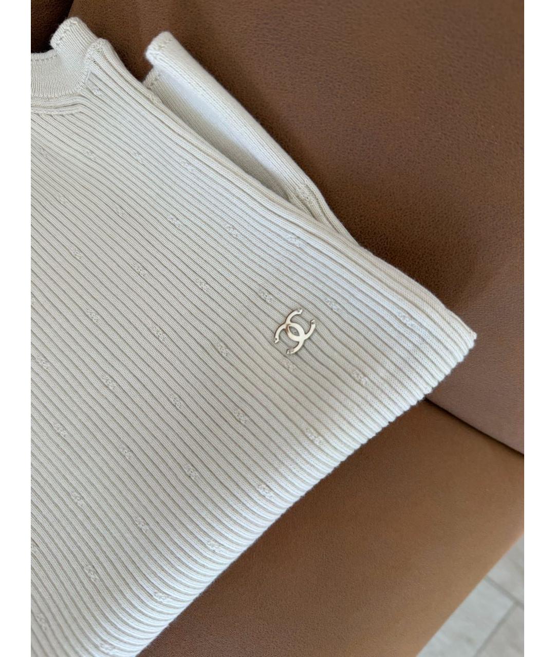 CHANEL Бежевая хлопковая майка, фото 2